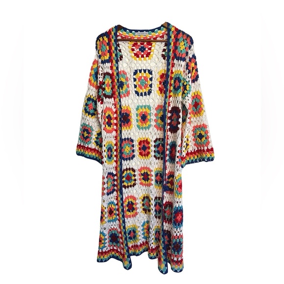 Miss Sparkling Sweaters Crochet Kimono Poshmark